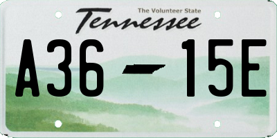 TN license plate A3615E