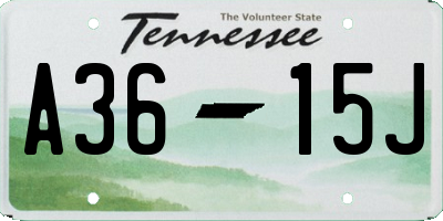 TN license plate A3615J