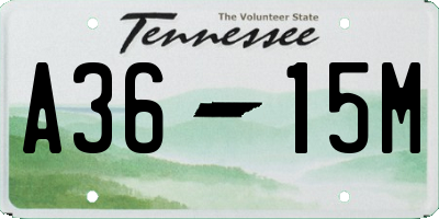 TN license plate A3615M