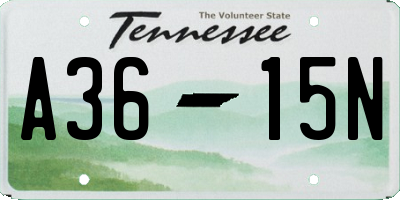 TN license plate A3615N