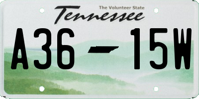 TN license plate A3615W
