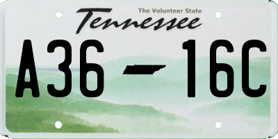 TN license plate A3616C