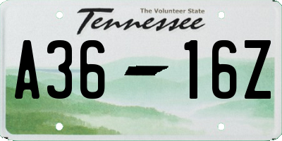 TN license plate A3616Z
