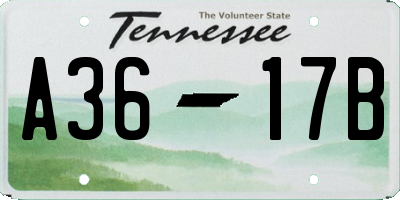 TN license plate A3617B