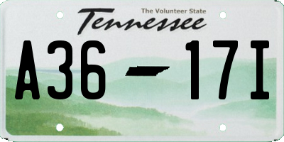 TN license plate A3617I