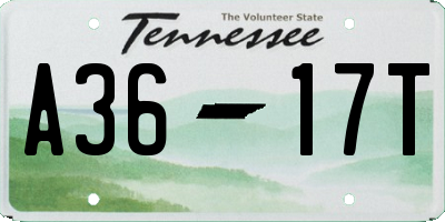 TN license plate A3617T