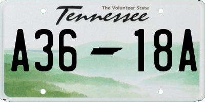 TN license plate A3618A