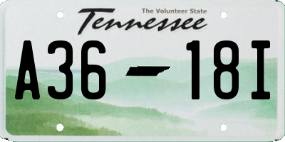 TN license plate A3618I