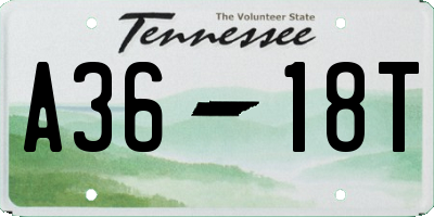 TN license plate A3618T