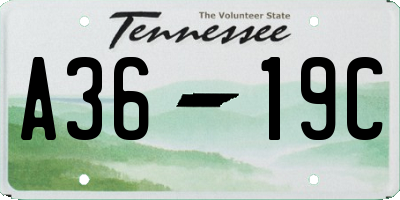 TN license plate A3619C