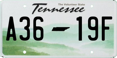 TN license plate A3619F