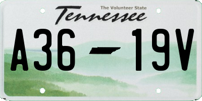 TN license plate A3619V