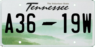 TN license plate A3619W