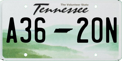 TN license plate A3620N