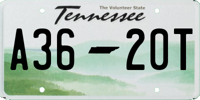 TN license plate A3620T