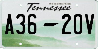 TN license plate A3620V