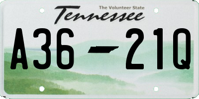 TN license plate A3621Q