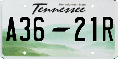 TN license plate A3621R