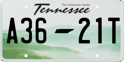TN license plate A3621T