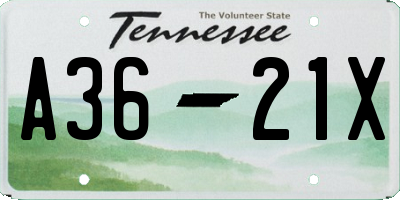 TN license plate A3621X