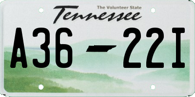 TN license plate A3622I