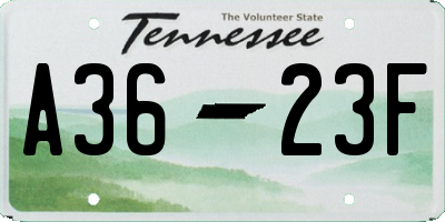 TN license plate A3623F