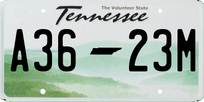 TN license plate A3623M