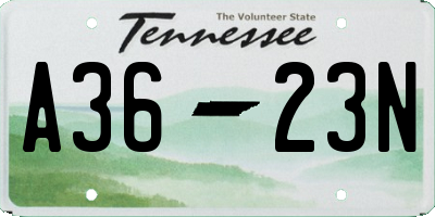 TN license plate A3623N