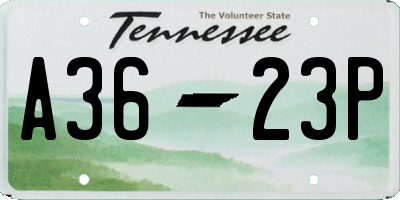 TN license plate A3623P