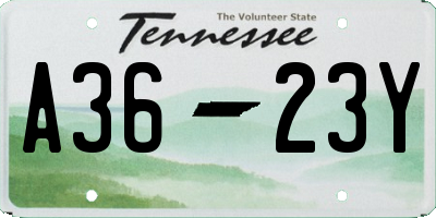 TN license plate A3623Y