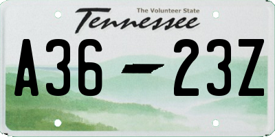 TN license plate A3623Z