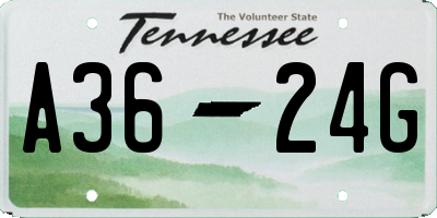 TN license plate A3624G