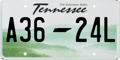 TN license plate A3624L