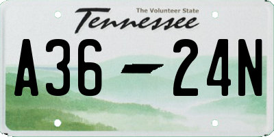 TN license plate A3624N