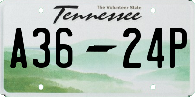 TN license plate A3624P
