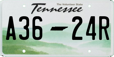 TN license plate A3624R