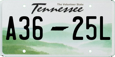 TN license plate A3625L