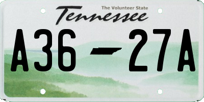 TN license plate A3627A