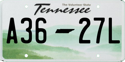 TN license plate A3627L