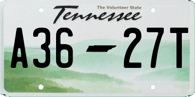 TN license plate A3627T