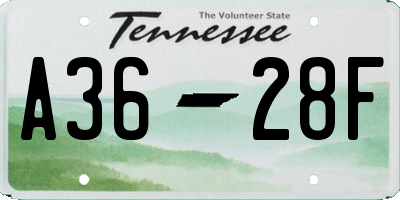 TN license plate A3628F