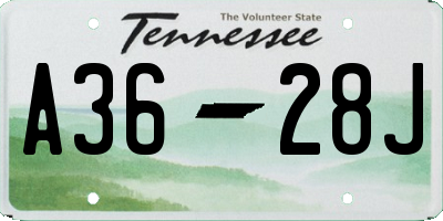 TN license plate A3628J