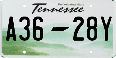 TN license plate A3628Y