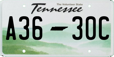 TN license plate A3630C