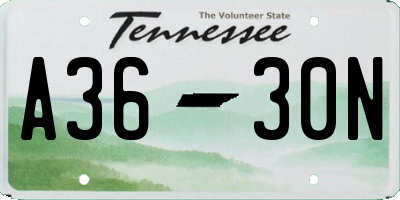 TN license plate A3630N