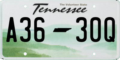 TN license plate A3630Q