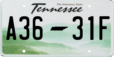 TN license plate A3631F