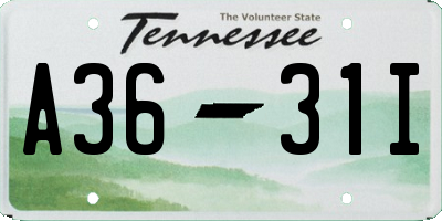 TN license plate A3631I