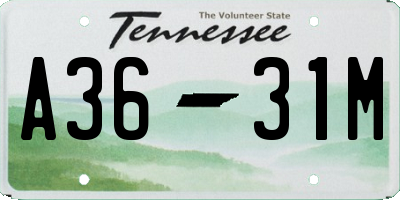 TN license plate A3631M
