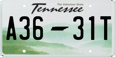 TN license plate A3631T